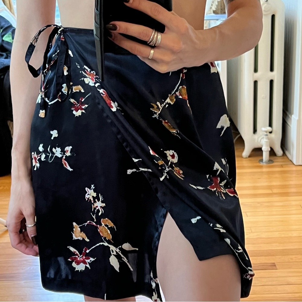 Floral Wrap Skirt silk Vintage